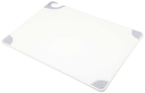 San Jamar front view of white Saf-T-Grip board showing full cutting area and stability
