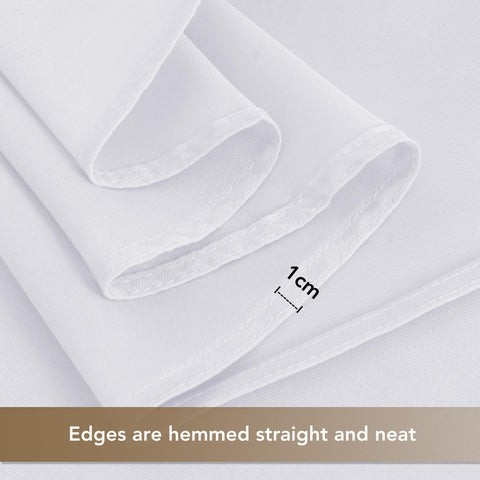 sancua folded stack of white tablecloths compact for storage and transport