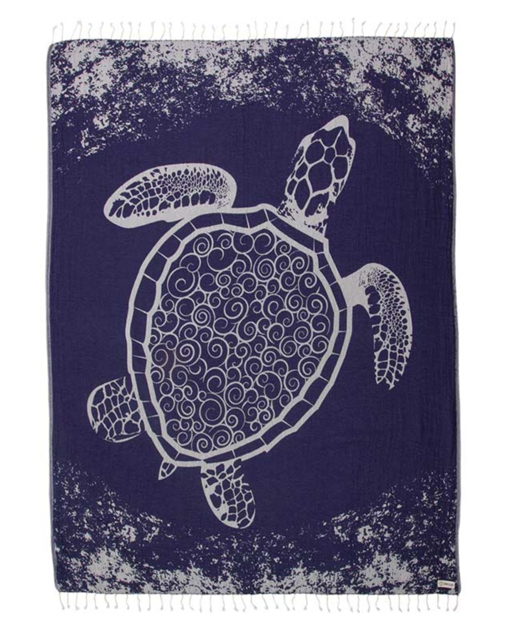 Sand Cloud front view showing navy crush turtle print and large size benefit