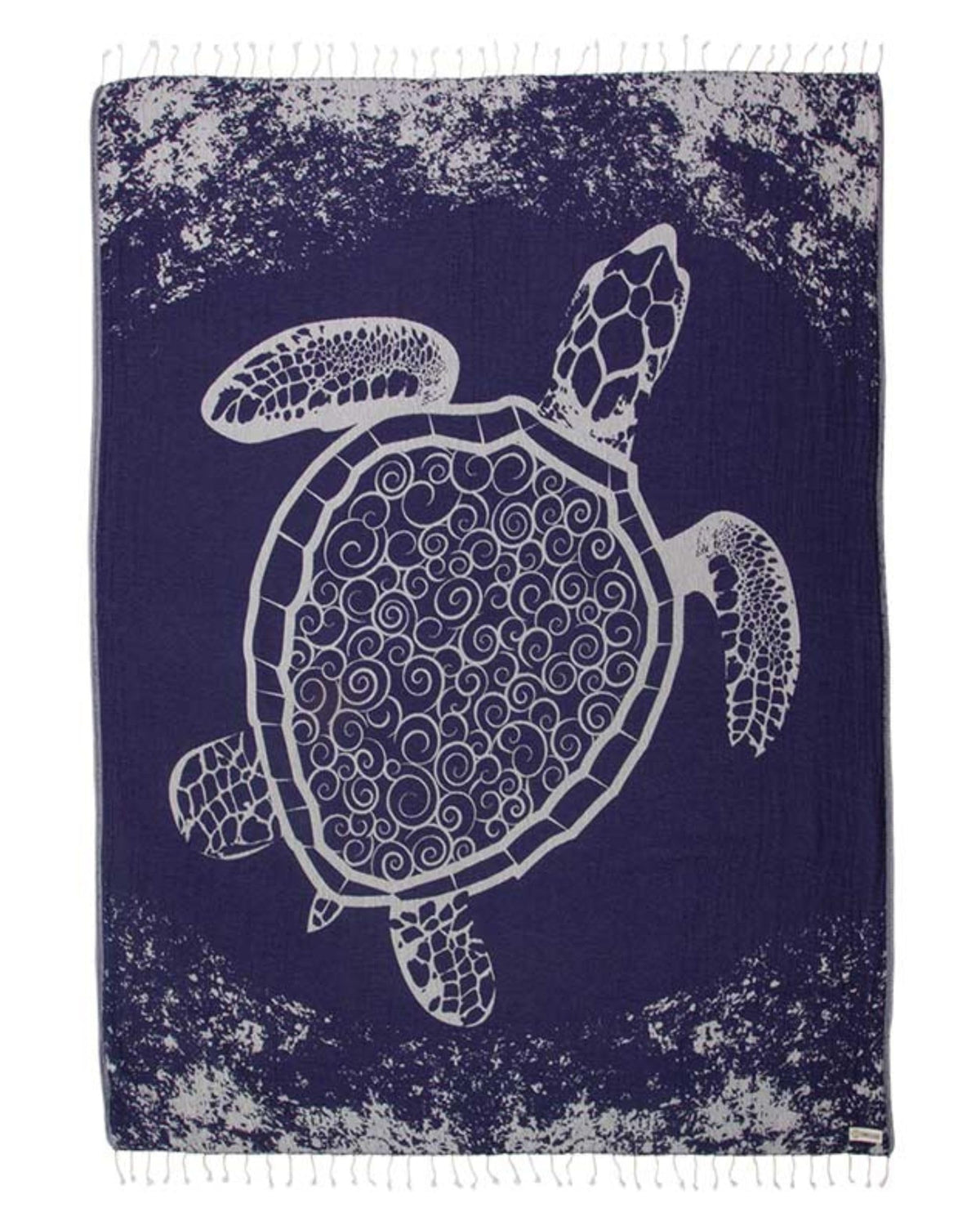 Sand Cloud front view showing navy crush turtle print and large size benefit