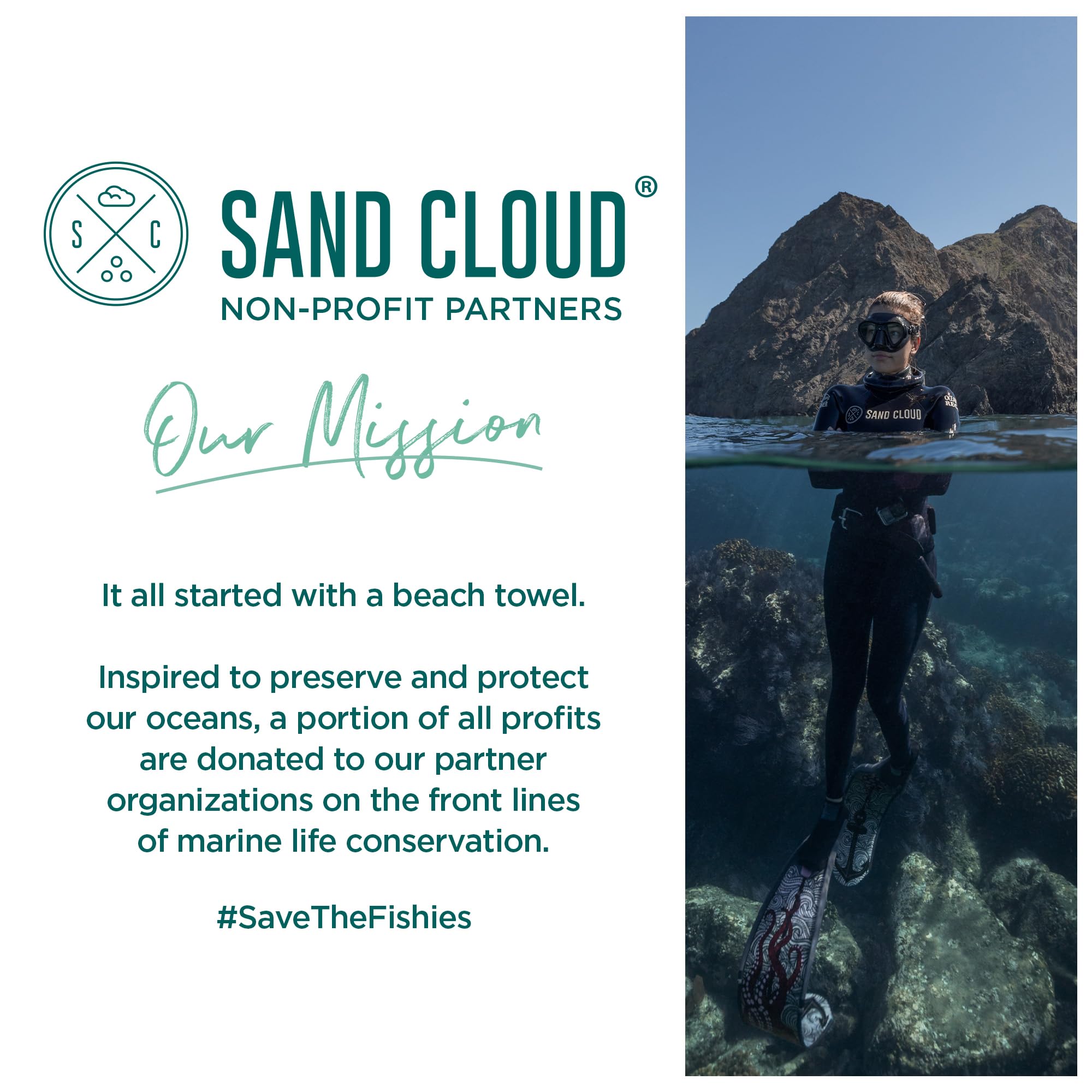 Sand Cloud label with GOTS certification showing organic cotton assurance