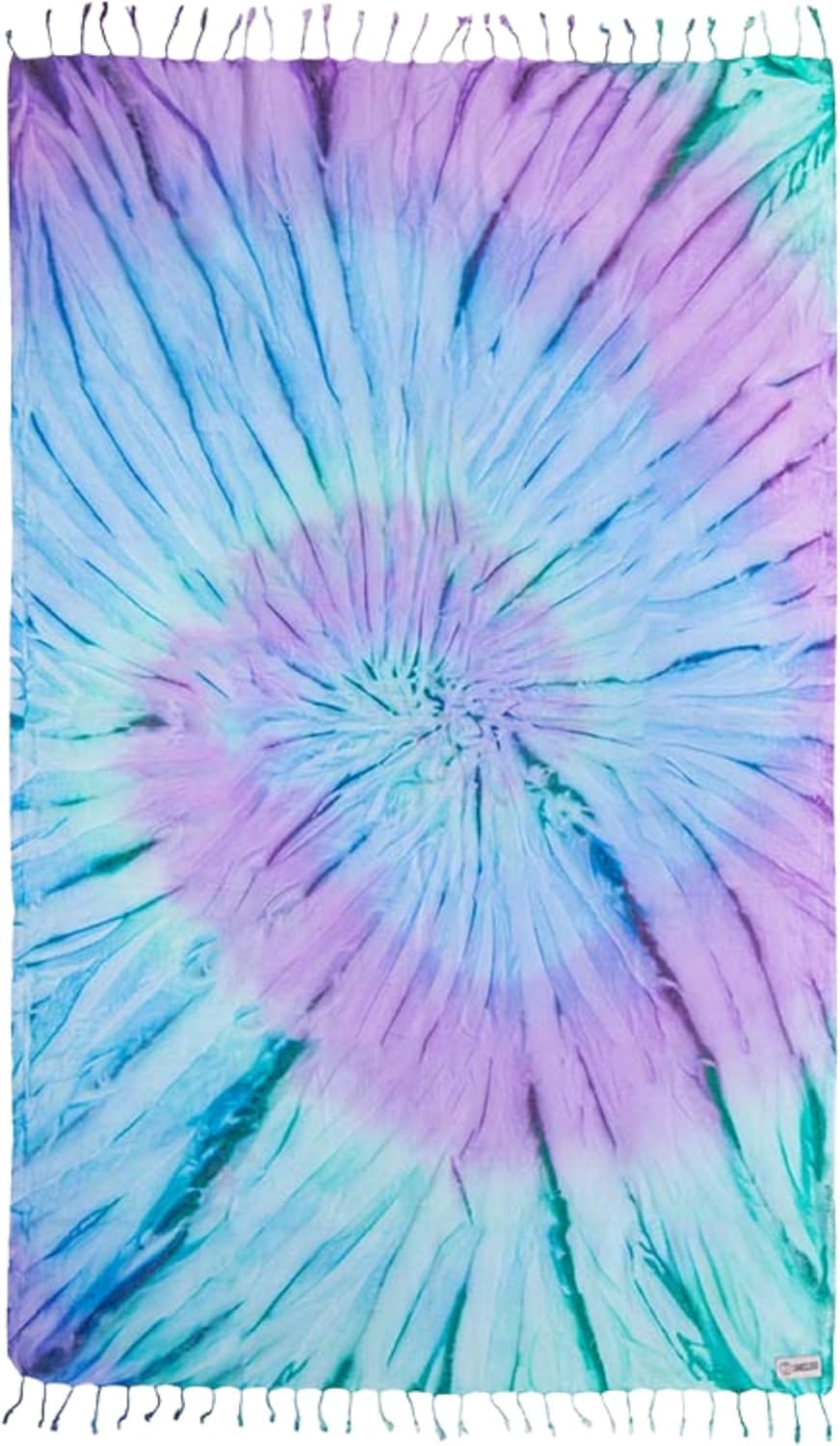 Sand Cloud Luna folded front showing colorful tie-dye pattern and compact packability