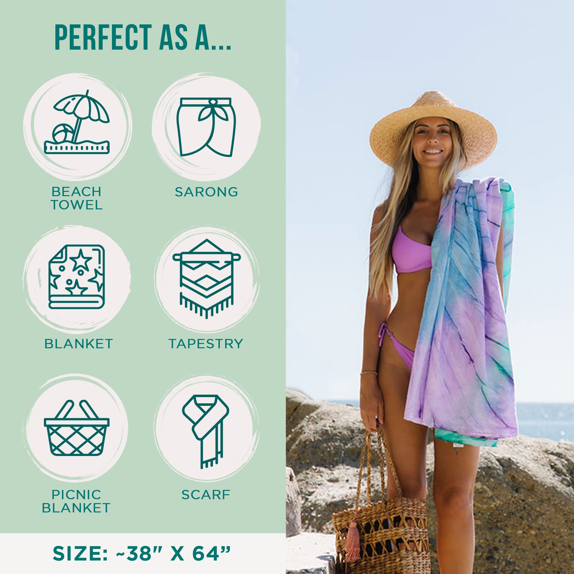 Sand Cloud Luna rolled in bag demonstrating lightweight, travel-friendly convenience