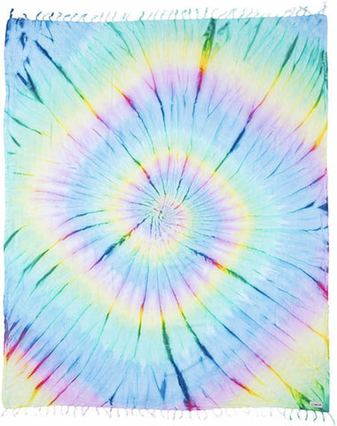 Sand Cloud Wanderlust front view showing vibrant tie-dye and compact design for easy travel