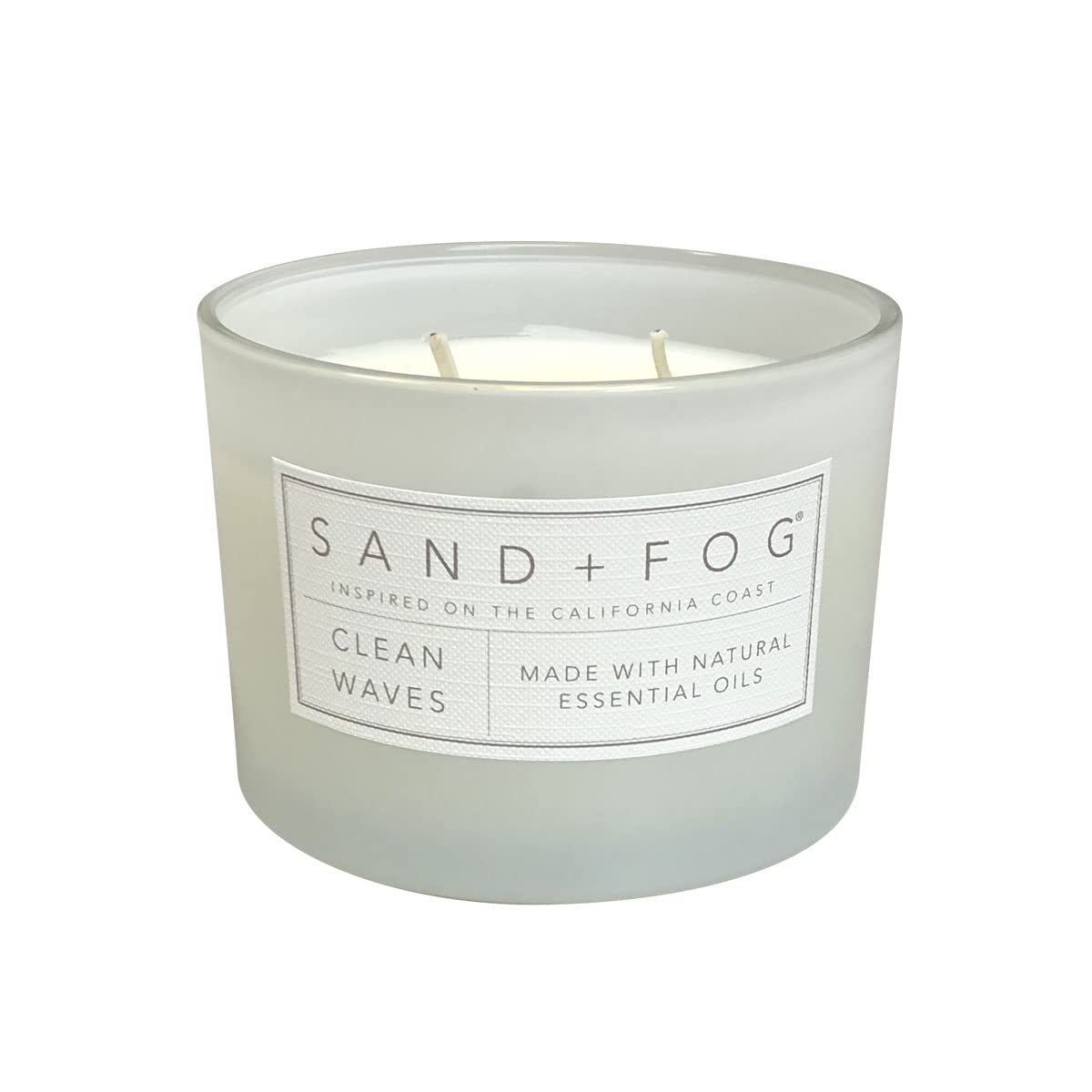 Sand + Fog dual cotton wicks top view, ensures even cleaner burn