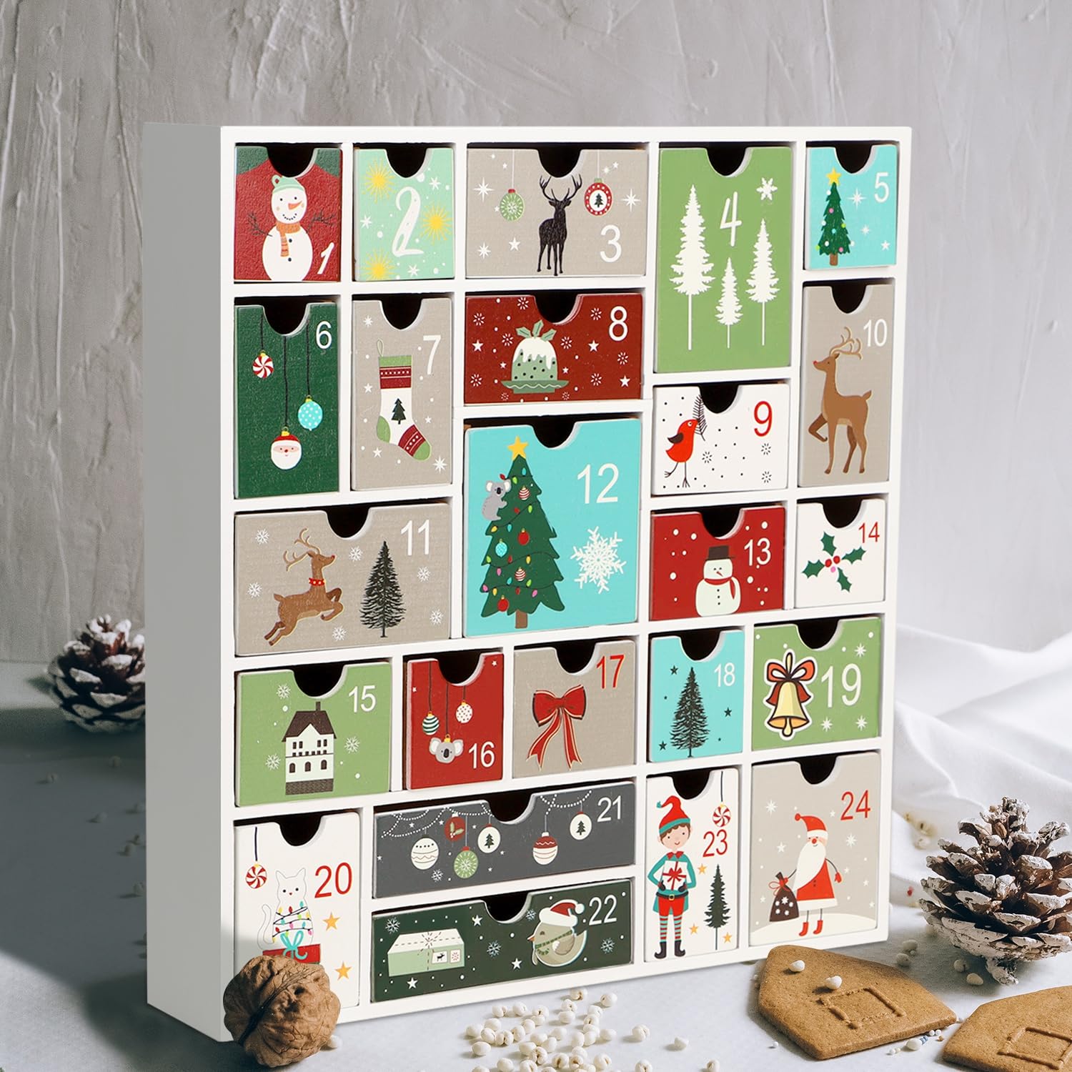 SAND MINE on mantel with holiday décor to show seasonal styling benefit