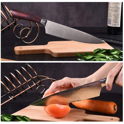 SANDEWILY bread slicing action illustrating serrated knife cleanly cutting crust