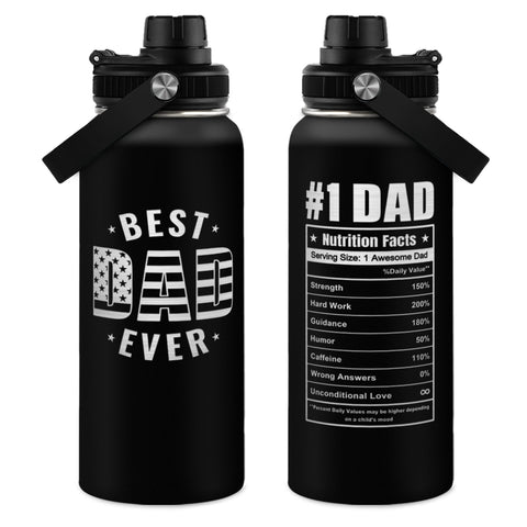 SANDJEST front view showing Best Dad Ever design and durable stainless steel