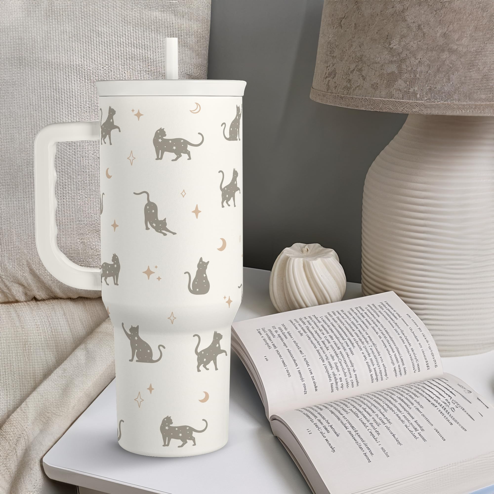 SANDJEST cat-themed print close-up highlighting stylish gift appeal benefit