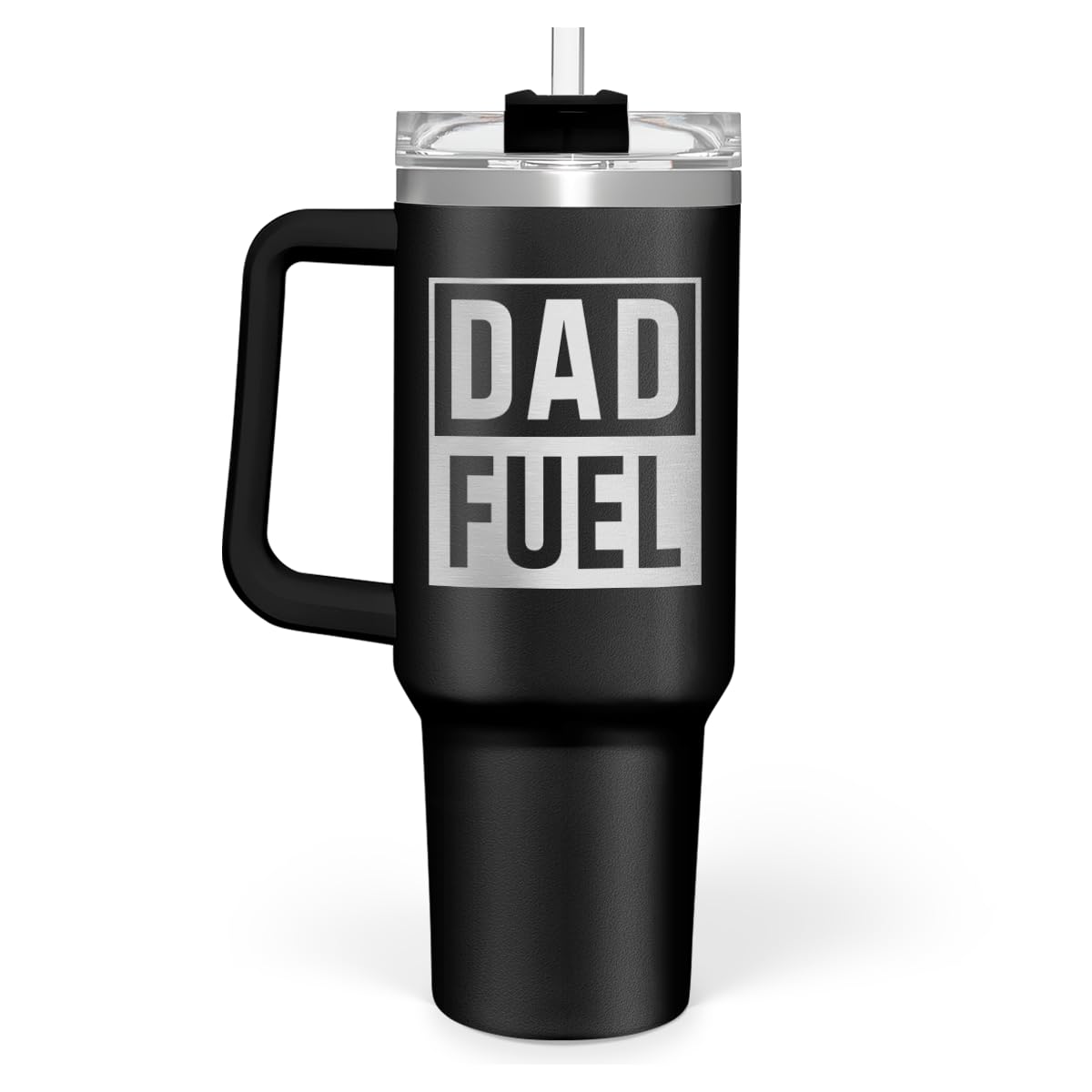 SANDJEST front view of 40oz tumbler showing full gift-ready design and durable look