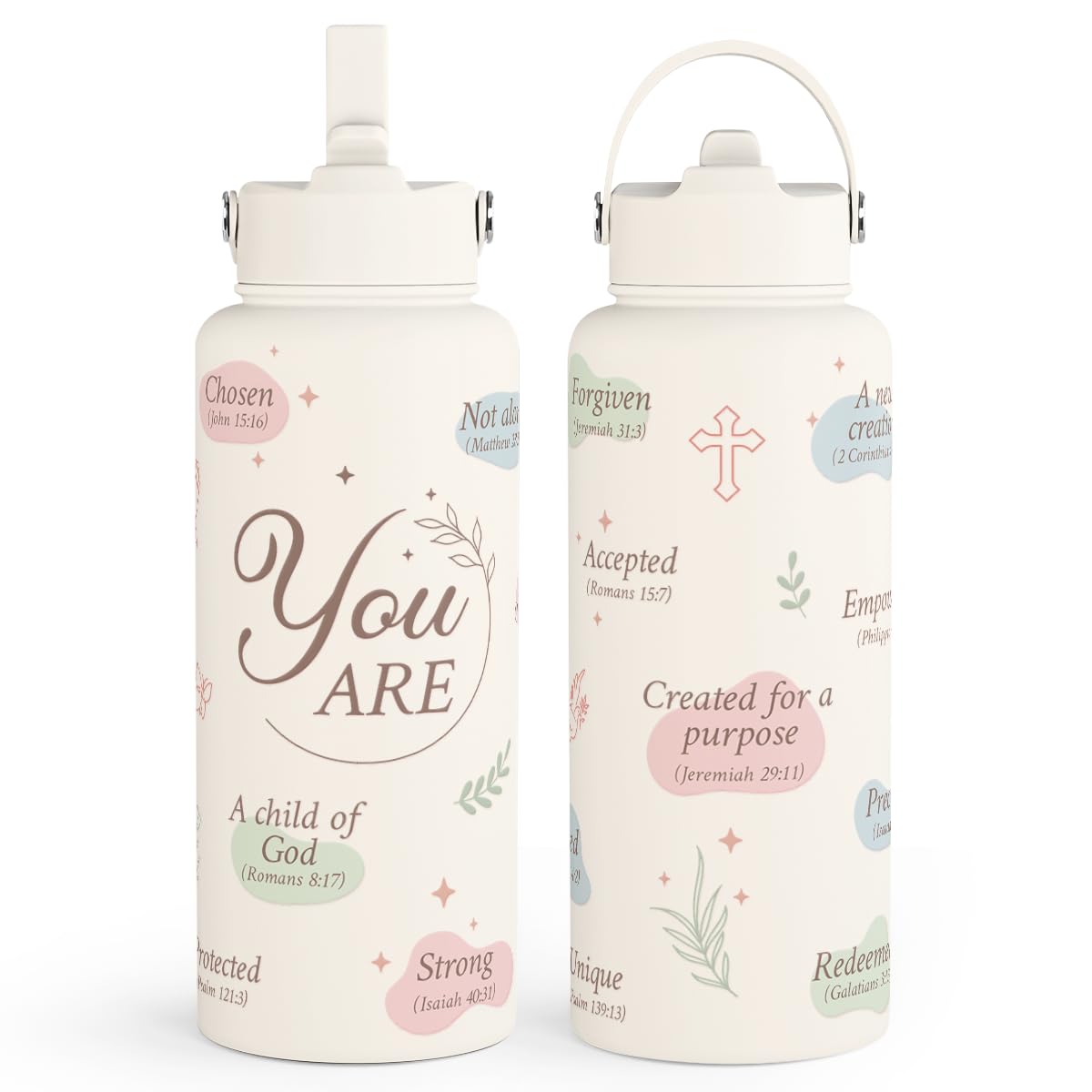 SANDJEST front view showing Christian design and 32oz capacity, perfect gift