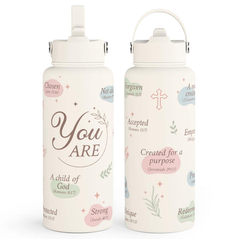 SANDJEST front view showing Christian design and 32oz capacity, perfect gift