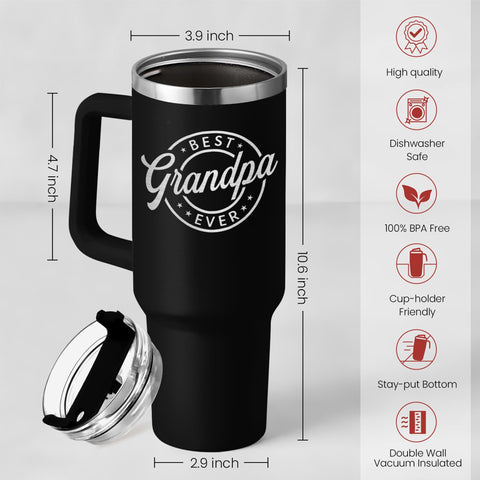 SANDJEST spill-resistant lid and mouthpiece visible for secure sipping