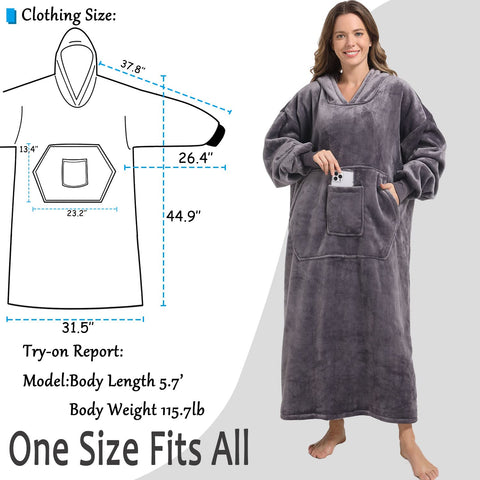 SANDOLONI wearable blanket hoodie in use on couch offering relaxed warmth