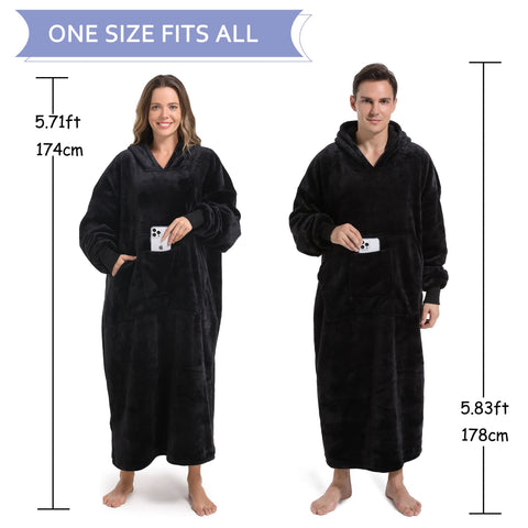 SANDOLONI size comparison with adult model illustrating oversized fit and coverage