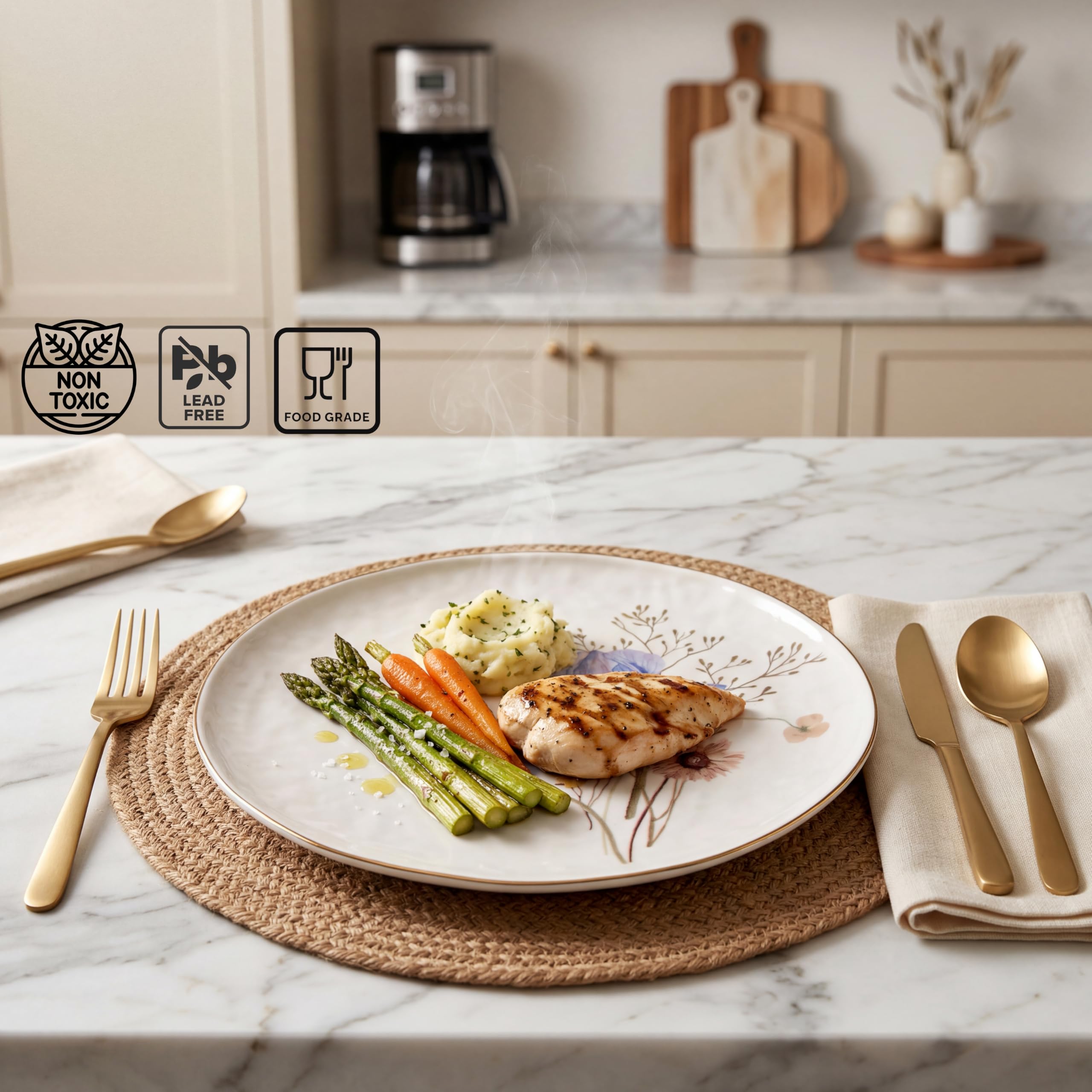 Sango Gansevoort cereal bowl interior showing floral motif and versatility