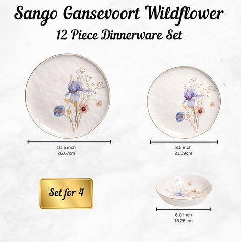 Sango Gansevoort plates with ruler for size comparison and scale