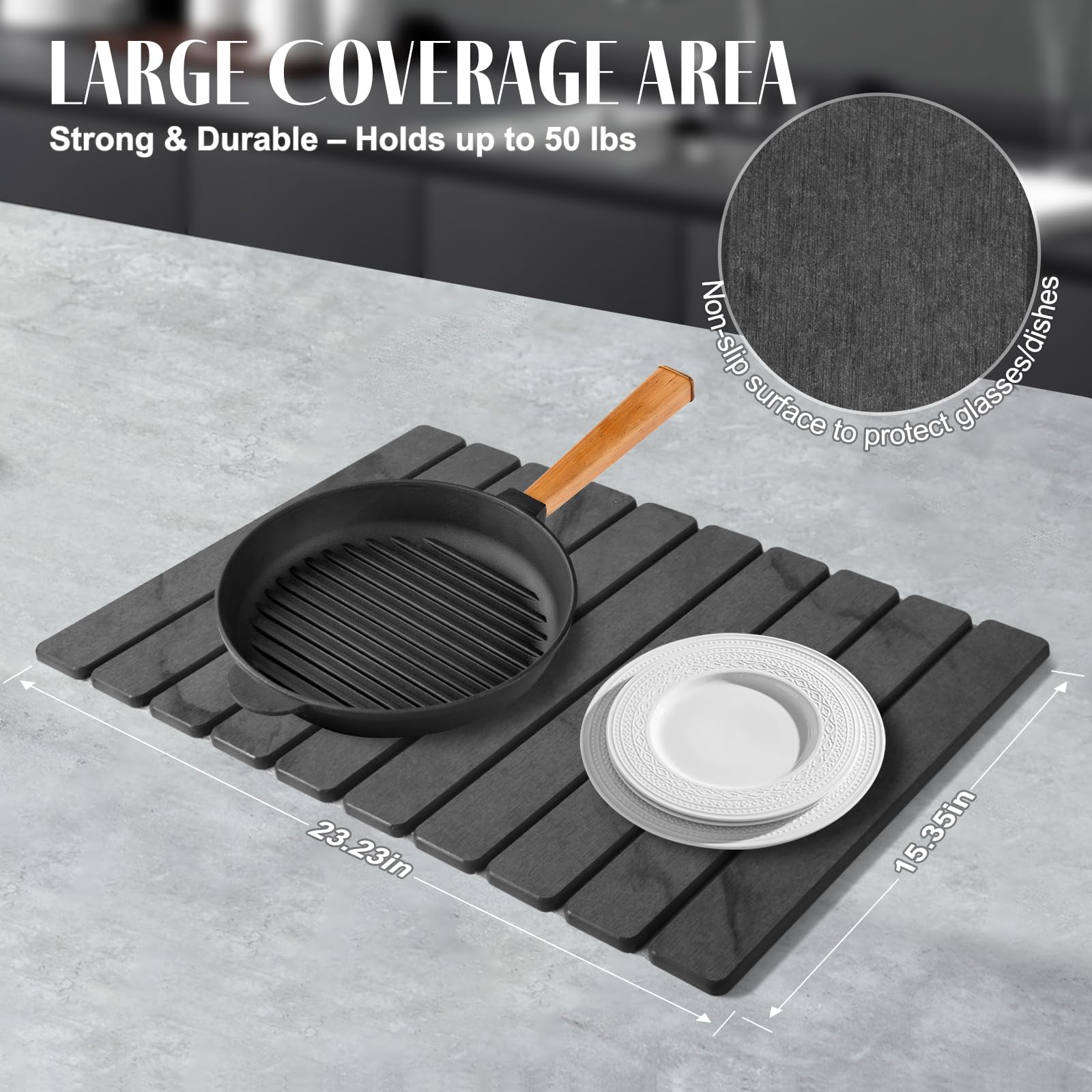 Sangukiro small 8x4 coaster holding a mug and absorbing drips