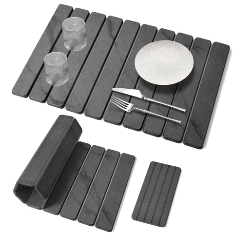 Sangukiro front view showing full stone drying mat protecting counter