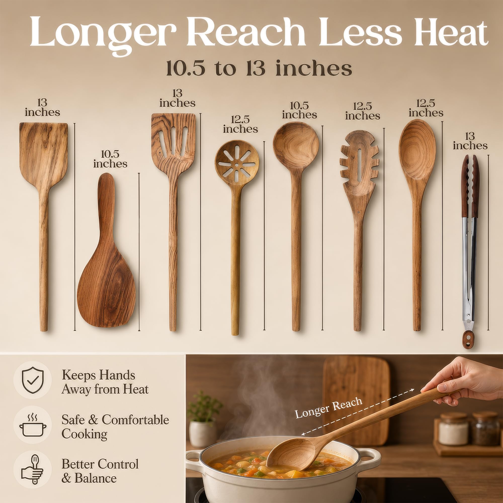 SANJH hand holding a spoon to show scale and balanced, long handle design