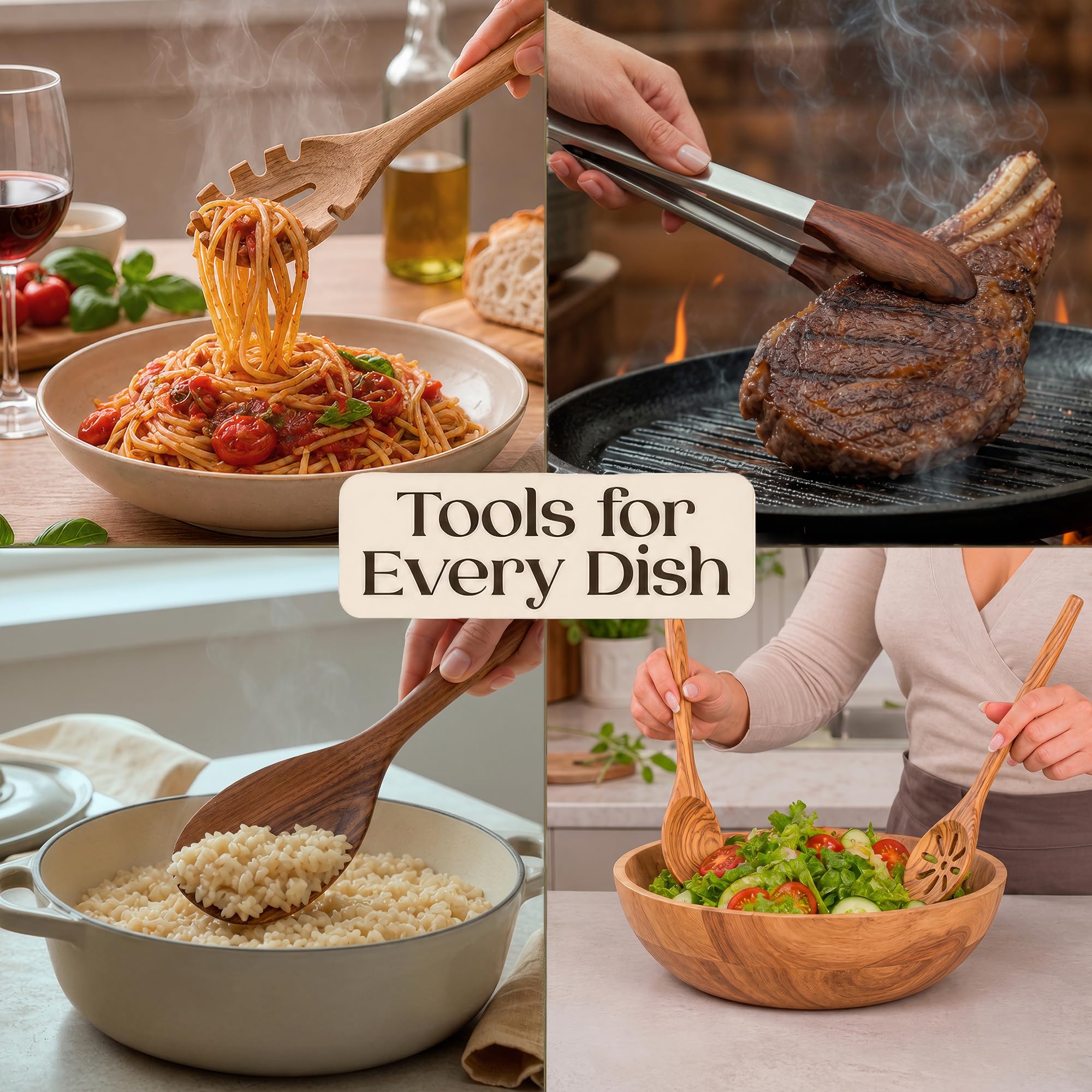 SANJH slotted spatula edge profile demonstrating gentle surface safe for non-stick pans