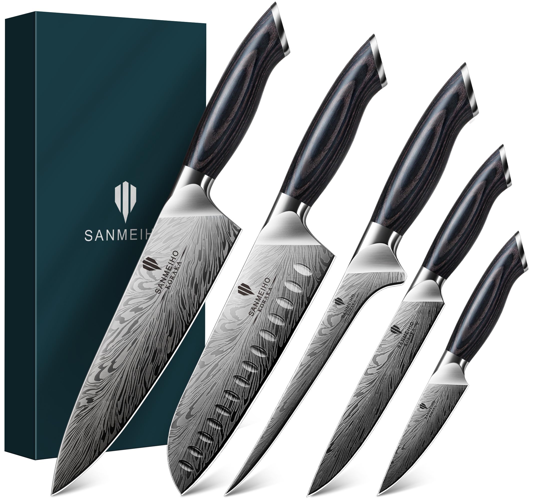 SANMEIHO front view of full 5-piece set showcasing complete kit benefit