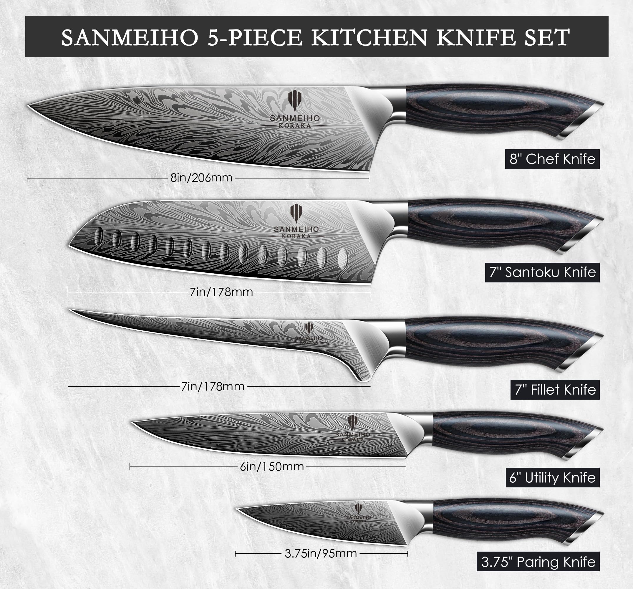 SANMEIHO knives in use chopping vegetables for efficient prep