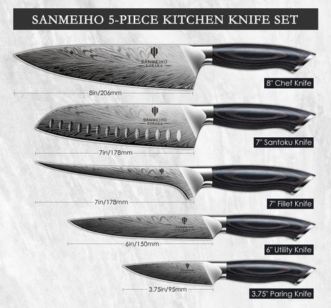 SANMEIHO knives in use chopping vegetables for efficient prep