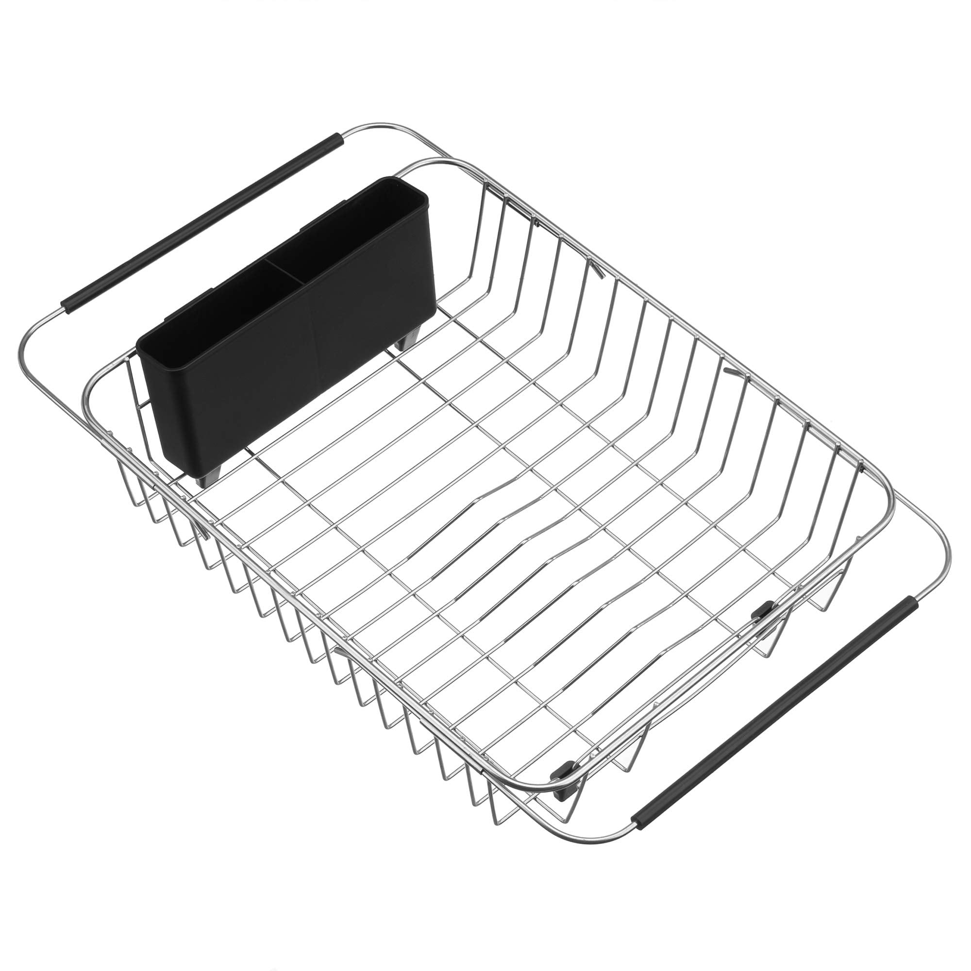 SANNO front view of over-the-sink dish rack showing organized layout and space saving