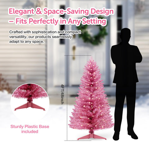 Santanelo pink tree placed in office lobby adding cheerful seasonal décor and compact height