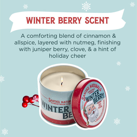 Santa's Naturals close view of cotton wick and smooth wax for cleaner burn