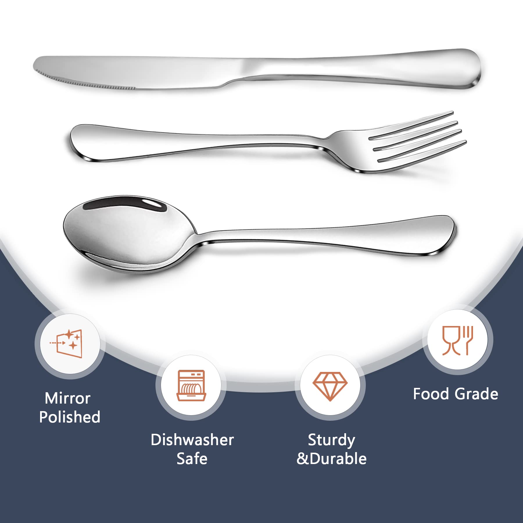 SANTUO spoon bowl detail showing mirror polish and food-safe stainless benefit