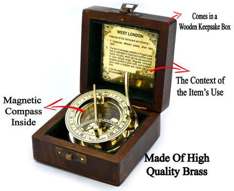 SARA NAUTICAL compass needle close-up showing clear magnetic direction for orientation