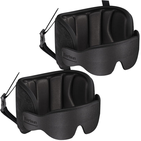 SARISUN front view of two travel pillows showing compact ergonomic shape and stable support
