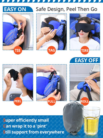 SARISUN packed two pillows inside a carry-on pocket illustrating easy travel convenience