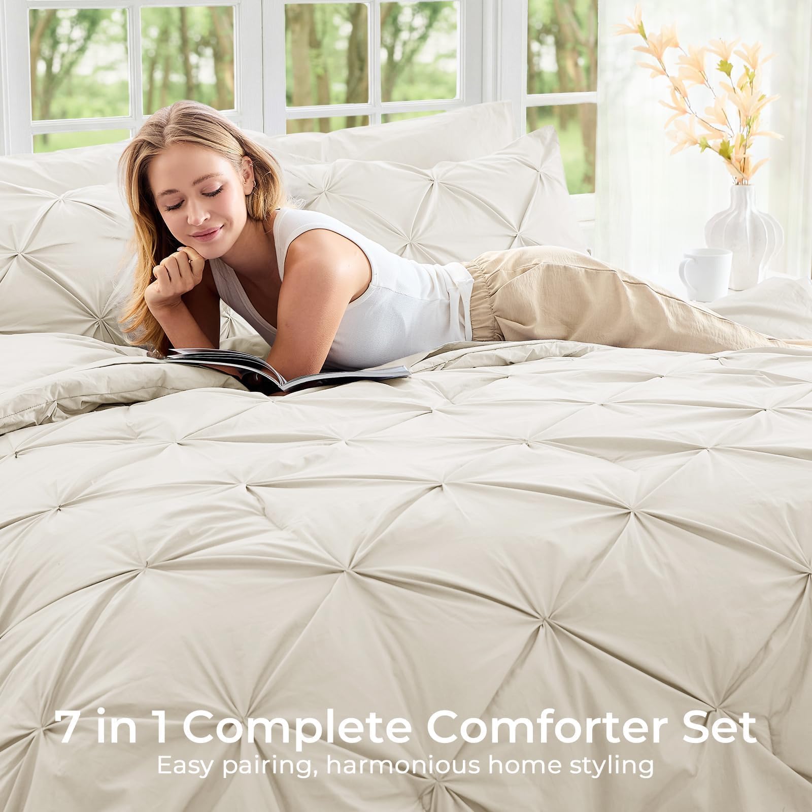 Sasttie bed styled in bedroom to show how set elevates room aesthetic