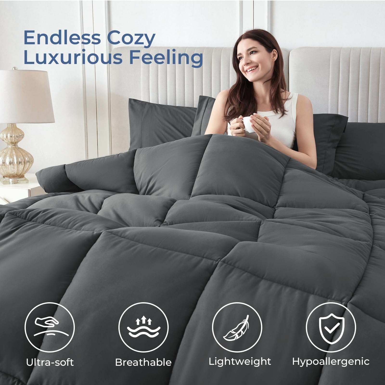 Sasttie close-up of double-brushed microfiber texture for soft, quiet sleep benefit