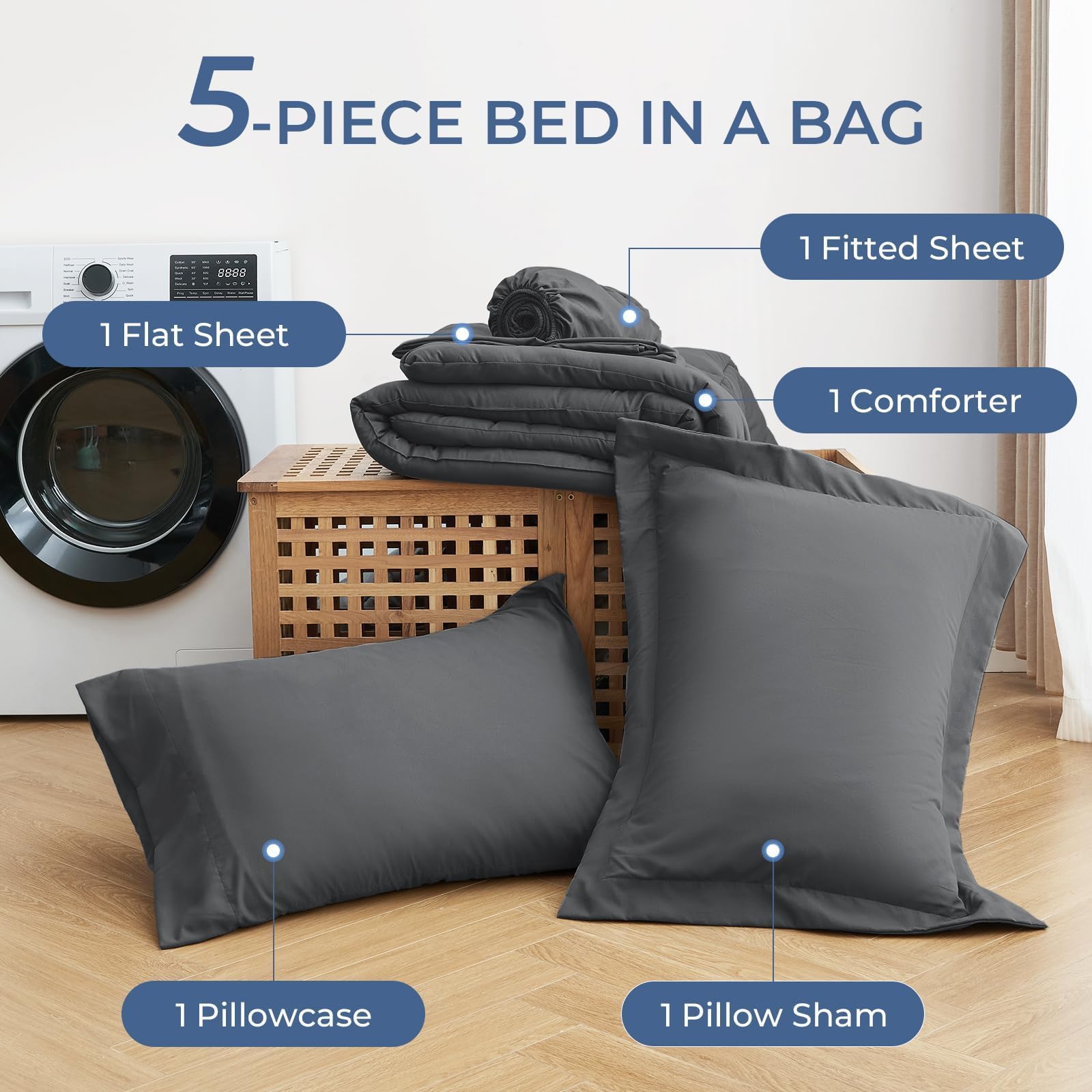 Sasttie comforter stitched squares showing sewn-through construction and even warmth benefit