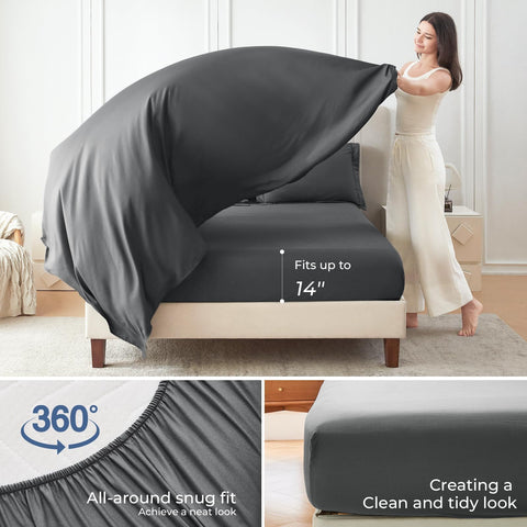 Sasttie fitted sheet elastic detail demonstrating 360-degree hold and secure fit benefit