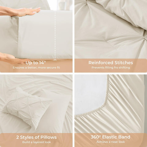 Sasttie flat sheet with pillowcases laid out for coordinated bedding benefit