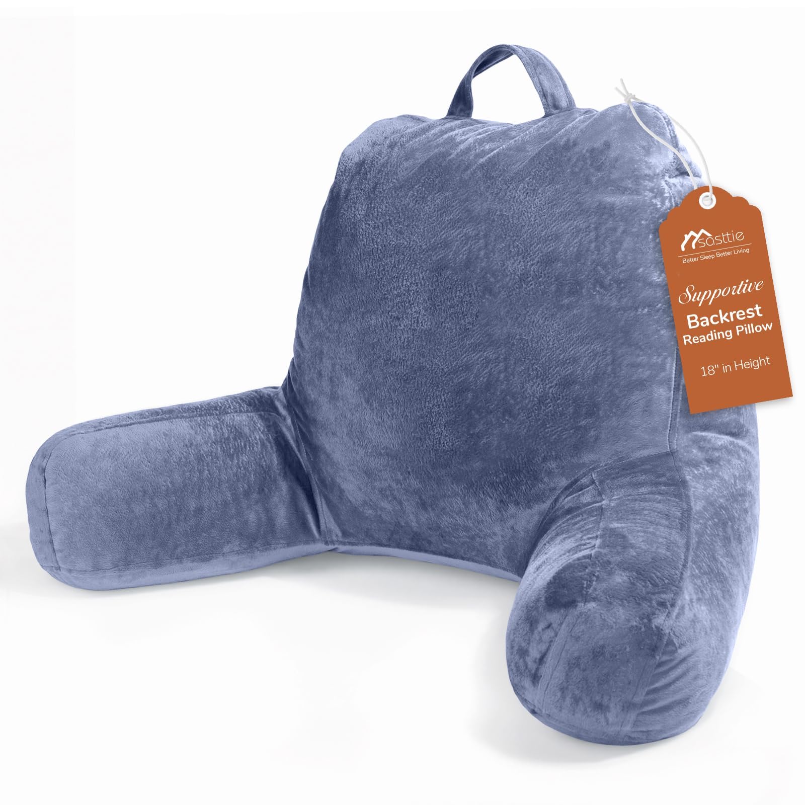 Sasttie front view grey purple showing full backrest support and cozy look