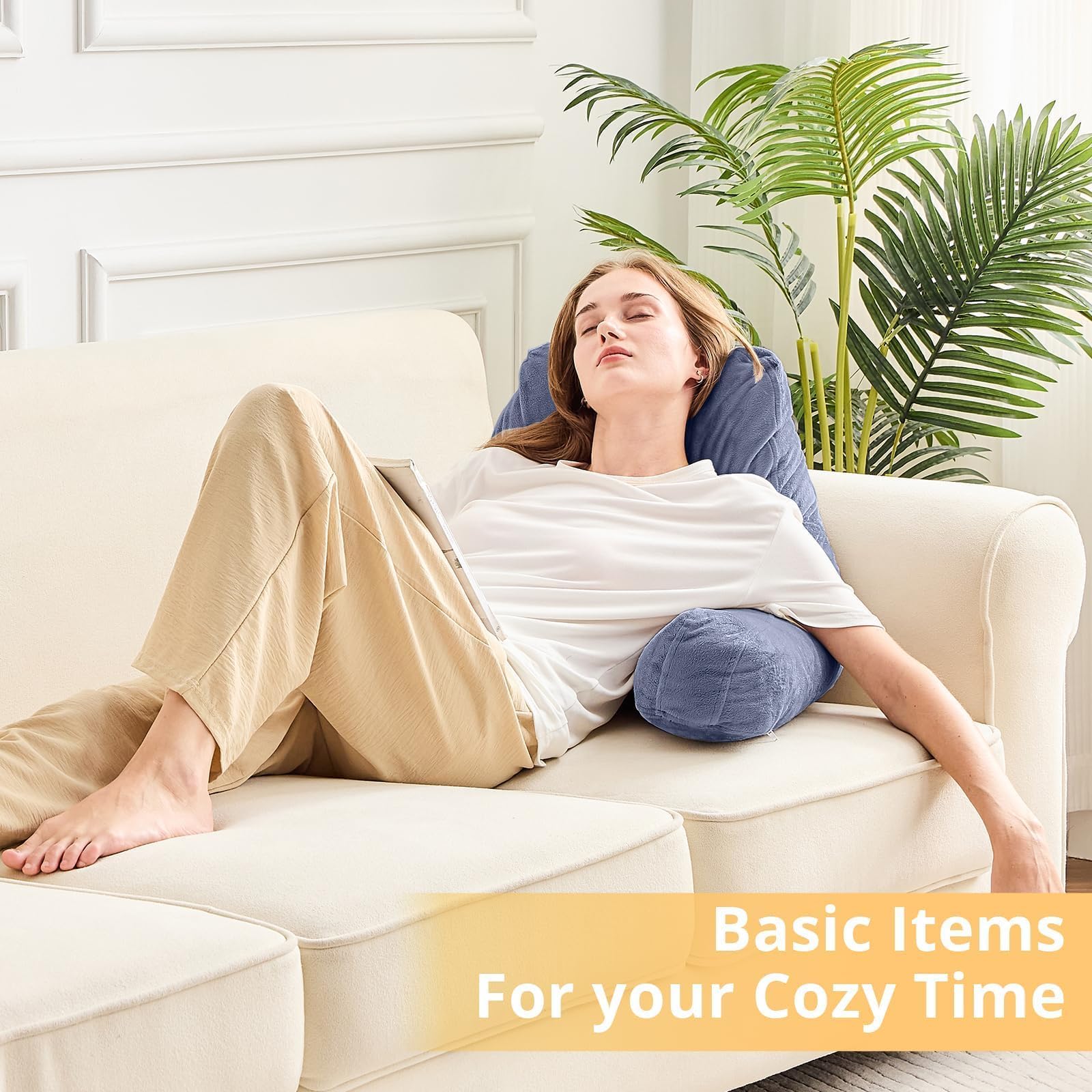 Sasttie on couch in lifestyle setting offering portable relaxation