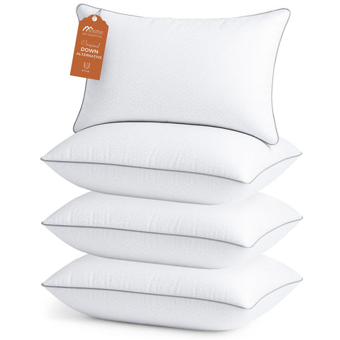 Sasttie queen pillow front view showing clean hotel-style look and supportive loft