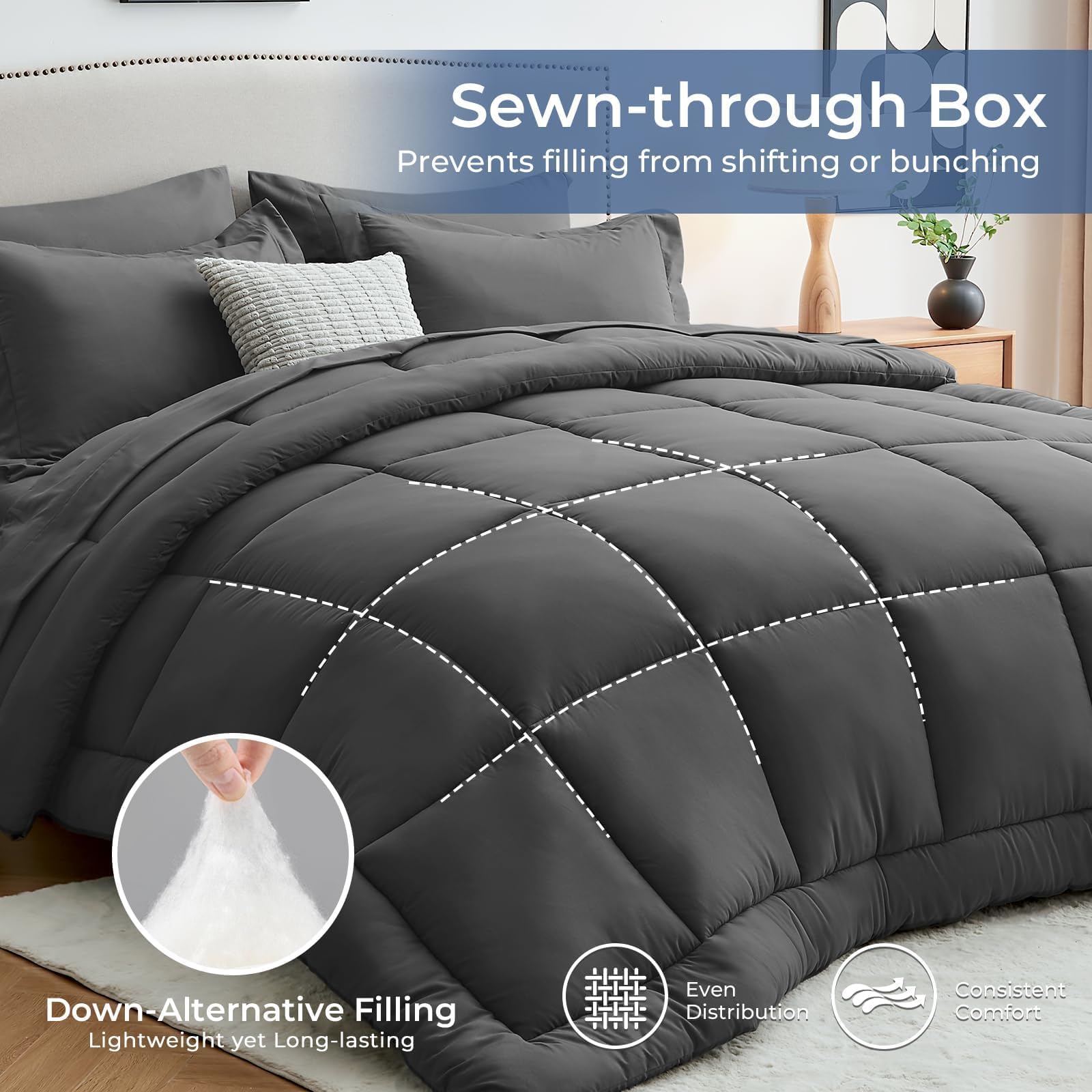 Sasttie sheet set spread flat showing coordinated pieces for ready-made bedding benefit