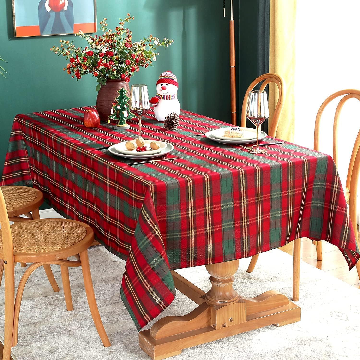 SASTYBALE close-up of tartan texture with gold threads enhancing sparkle and visual depth