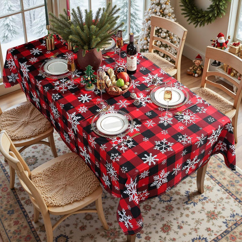 SASTYBALE close-up of white snowflake pattern enhancing festive table visuals