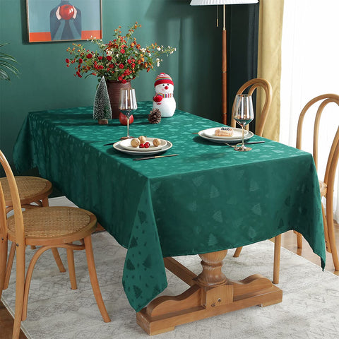 SASTYBALE front view of full 60x120 tablecloth showing festive pattern and coverage