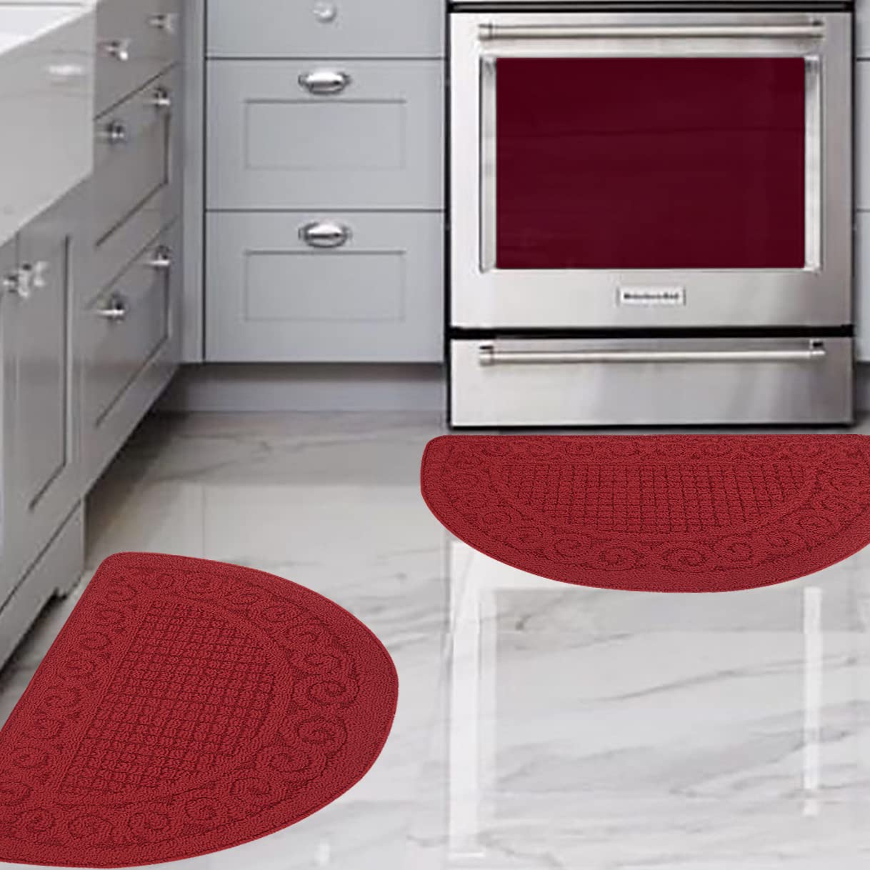 SASTYBALE front packaging view showing red half-circle mats and benefits