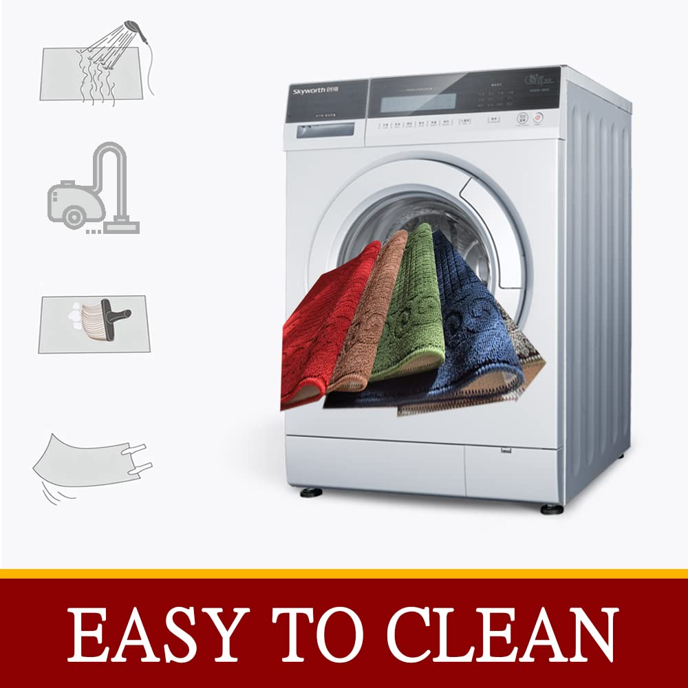 SASTYBALE mat in washing machine demonstrating easy washable care