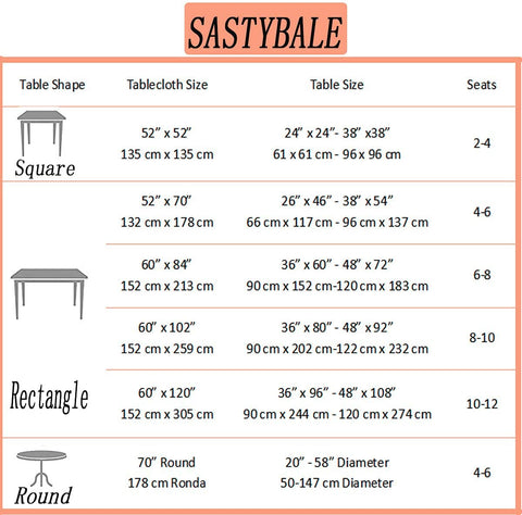 SASTYBALE on table with chairs showing scale and generous overhang fit